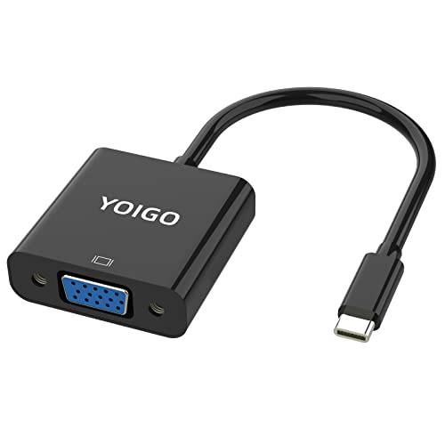 USB C to VGA 어댑터, YOIGO 타입 C to VGA 어댑터 노트북 and 휴대폰, 스마트폰 USB C 인터페이스 연장 디스플레이