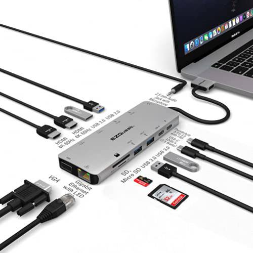 EZQuest 13-Port Ultimate USB-C 멀티미디어 허브 어댑터