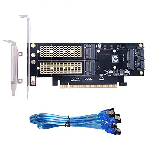 Chenyang CY 듀얼 SATA& PCI Express PCI-E 3.0 to NGFF NVME M.2 M SATA M-Key B/ M-Key SSD 카드 어댑터 3in1