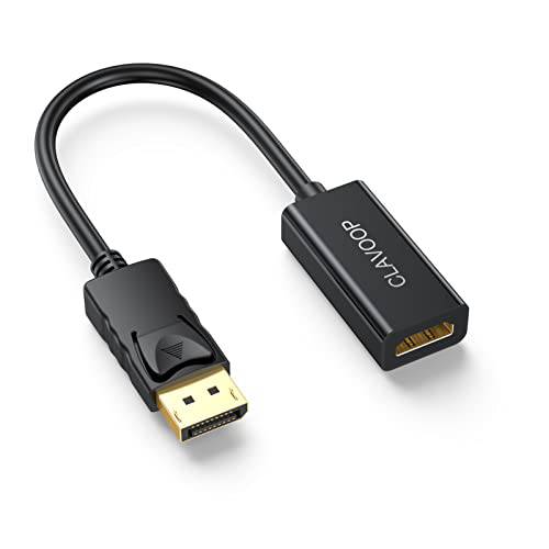 DisplayPort,DP to HDMI 4K 어댑터, CLAVOOP 4K UHD 디스플레이 포트 DP (Source) to HDMI (모니터) 컨버터, 변환기 호환가능한 DP 포트 컴퓨터, 노트북 to 연결 HDMI 포트 모니터, HDTV