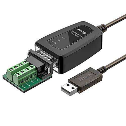 DTECH USB to Serial 어댑터 RS485 RS422 R232 (3 in 1 인터페이스) Breakout 보드 LED 라이트 지원 DC5V Multi-Kind 컨트롤 디바이스 윈도우 10 8 7 XP Mac (1.5ft)