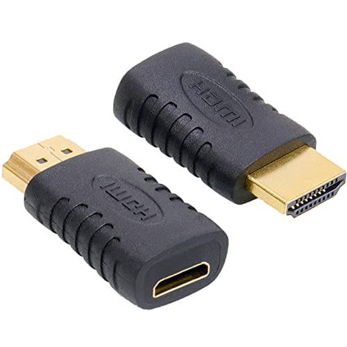 HDMI to 미니 HDMI 어댑터, CLAVOOP 1Pack HDMI Male to 미니 HDMI Female 커넥터 지원 3D 4K 1080P -블랙
