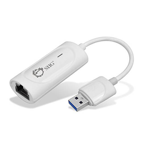 SIIG USB 3.0 to 기가비트 이더넷 10/ 100/ 1000 Mbps RJ45 랜 어댑터 윈도우 and Mac 시스템 - 화이트 (JU-NE0621-S2)