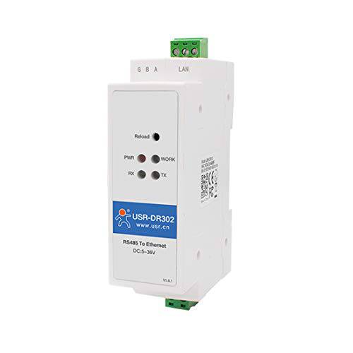 PUSR USR-DR302 Din-Rail RS485 to 이더넷 컨버터, 변환기 선택형 투명 전송 Between RS485 and RJ45