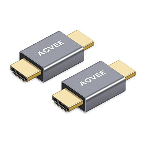 AGVEE [2 팩] HDMI Male to Male 어댑터, HDMI Type-A 2.0 4k@60HZ 커플러 확장기 커넥터, 메탈 쉘 연장 컨버터, 변환기 TV 스틱, Roku 스틱, 크롬캐스트, 엑스박스, PS4, 노트북, PC, 그레이