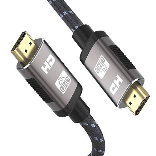 8K HDMI 2.1 케이블 20ft, 울트라 HD 고속 48Gpbs HDMI 케이블, 8K60 4K120 144Hz eARC HDR10 4:4:4 HDCP 2.2& 2.3 Dolby 비전 엑스박스 PS4 PS5 애플 TV 4K Roku 파이어 TV 스위치 Vizio 소니 LG 삼성