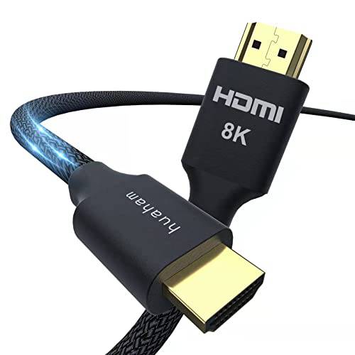 8K HDMI 2.1 케이블 6.6FT, 48Gbps 고속 HDMI 2.1 케이블 8K@60Hz 4K@120Hz eARC HDCP 2.2& 2.3 Dolby 호환가능한 PS5, 엑스박스, Roku/ 파이어/ 소니/ LG 애플 TV(HDMI-2m/ 6.6ft)