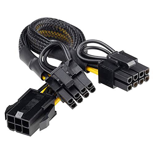 PCIe Group (팩 of 1, 싱글 Female 6pin to 듀얼 Male 6+ 2pin w/ Braided Sleeved)