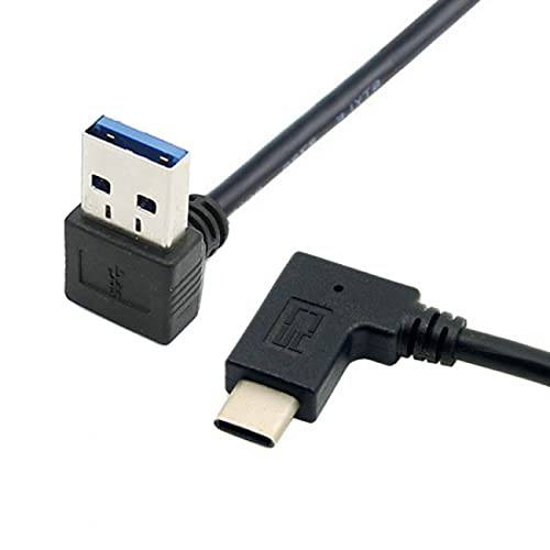 NFHK 양면 USB 3.1 USB-C 앵글드 to 90 도 다운 앵글드 A Male 데이터 케이블  맥북&  태블릿, 태블릿PC&  휴대용 폰