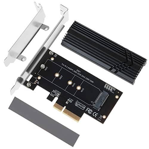 NVMe M.2 어댑터 PCIe SSD to PCI-e X4/ X8/ X16 컨트롤러 확장 카드, M.2 (NGFF) SSD Pcie 어댑터 컨버터, 변환기 카드 알루미늄 히트싱크 M.2 (M 키) NVMe SSD 2280/ 2260/ 2242/ 2230