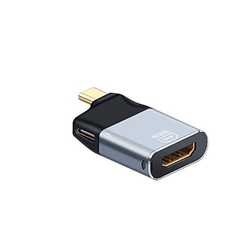 APEXSUN USB C Male to HDMI(Monitor) Female 어댑터, 알루미늄 휴대용 USB C 어댑터, 호환가능한 Type-c 디바이스 and HDMI (4K@60Hz) 디바이스, PD 파워 포트 USB C 디바이스 Such as 휴대폰, 노트북