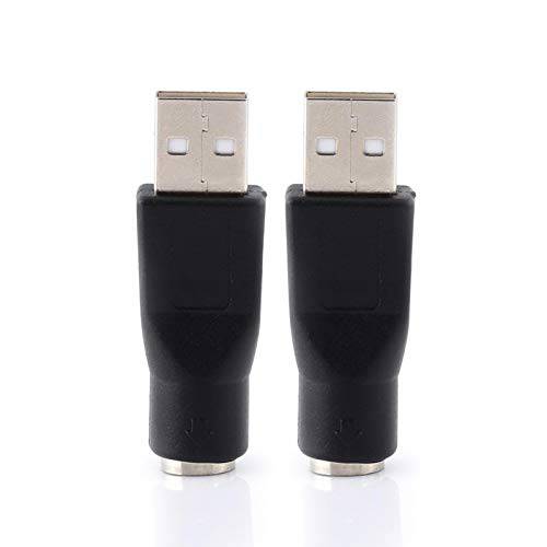 Richer-R USB to PS/ 2 어댑터, 2pcs USB 2.0 A Male to PS/ 2 Female 어댑터 컨버터, 변환기 커넥터 PC 컴퓨터 키보드 마우스