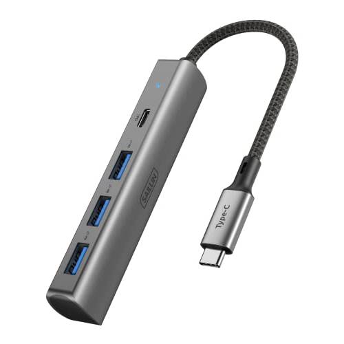 USB C 허브, SAILLIN 4 in 1 USB C 멀티포트 어댑터 허브 3 USB 3.0 포트, 100W 파워 Delivery, USB C/ 썬더볼트 3 to USB 3.0 어댑터 맥북 프로/ 에어, 아이패드 프로, XPS, and Other Type-C 디바이스