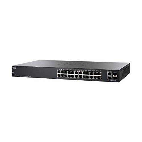Cisco 재충전,재생산 SF220-24 스마트 스위치 24 고속 이더넷 포트 플러스 2 기가비트 이더넷 (GbE) 포트, Cisco 스몰 비지니스 Product 리미티드 하드웨어 워런티 (SF220-24-K9-NA-RF)
