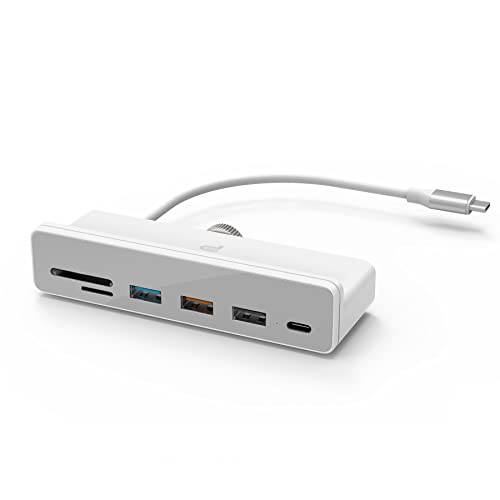 Purgo USB C 허브 어댑터 탈부착 스테이션 아이맥 2021/ 2022 M1 24 인치, 아이맥 멀티포트 어댑터 4K HDMI, USB3.0, USB-C and SD/ 마이크로 카드 리더기