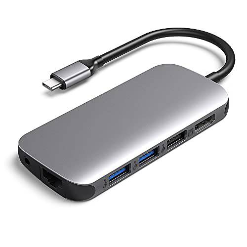 USB-C 허브, 9-in1 허브 4K HDMI 어댑터 100W PD 충전 USB 3.0 SD 3.0/ TF 3.0 카드 리더, 리더기 1000Mbps 이더넷 포트 맥북 에어/  프로 USB-C 노트북 스마트폰 태블릿 3.5mm 오디오 포트
