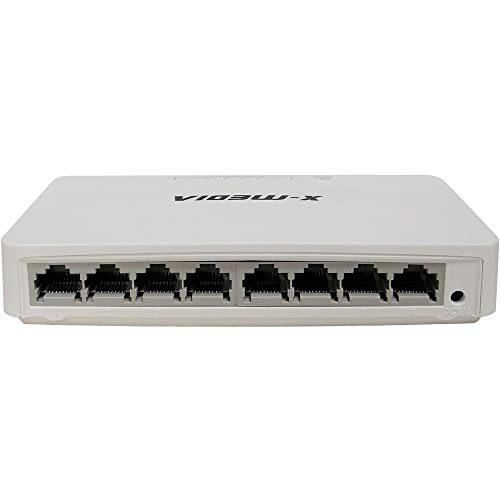 X-MEDIA XM-SW3008D 8-Port 10/ 100/ 1000Mbps 기가비트 이더넷 Unmanaged 데스크탑 스위치,  플러그&  플레이