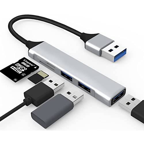USB 3.0 허브 멀티포트 어댑터, 5-in-1 (15cm) 연장 롱 케이블 케이블 멀티포트 확장기 어댑터 3 USB 포트 and SD/ TF 카드 리더, 리더기 데스크탑 컴퓨터 PC/ 노트북/ 크롬북/ 아이맥/ MacBook(Black)