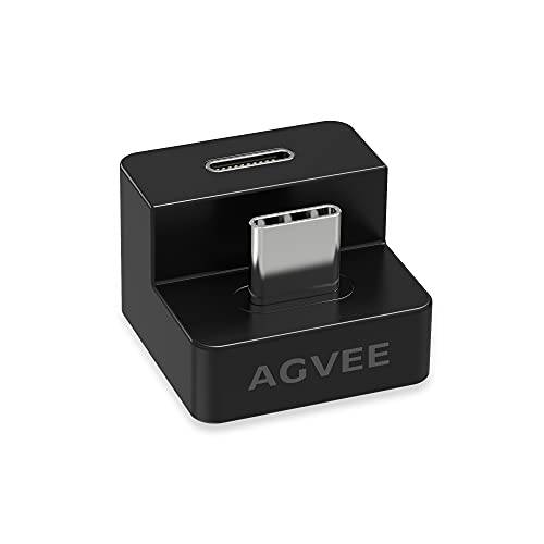 AGVEE [3 팩] USB-C U-Shaped 어댑터, 180 도 앵글드 Type-C Female to Male 컨버터, 변환기 (Type-C 3.2 세대 2) 비디오 오디오 10G 데이터 연장 커플러 커넥터 휴대용 디스플레이 모니터, 노트북, 블랙