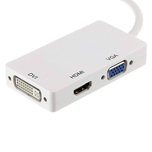 3 in 1 미니 디스플레이 포트 컨버터, 변환기 미니디스플레이포트, 미니 DP to HDMI DVI VGA 어댑터 Mac 맥북 에어 썬더볼트 DP to HDMI 호환가능한 DP V1.1 버전