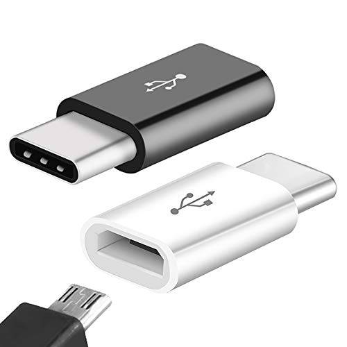 USB C to 마이크로 USB 어댑터, USB 타입 C (Male) to 마이크로 USB (Female), 마이크로 USB to USB-C 데이터 전송, 호환가능한 갤럭시 S8, S8+, S9, 맥북, 아이패드 프로 2018, LG V20 G5 G6