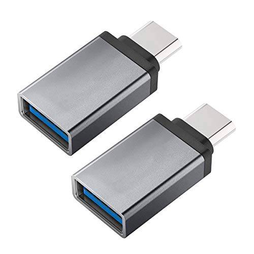 USB C to USB 어댑터, USB C Male to USB A Female, Converting 썬더볼트 3 to USB 3.1/ 3.0/ 2.0 맥북 프로, 크롬북, Pixelbook, 갤럭시 S8 S9 플러스 노트 8 9, LG V40 G7 G6(2PC