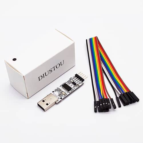 DIUSTOU PL2303 USB to TTL Serial 컨버터, 변환기 1Pcs 어댑터 모듈 3.3V 5V 10Pin 듀폰 케이블 Win10 8 7 (타입 A)