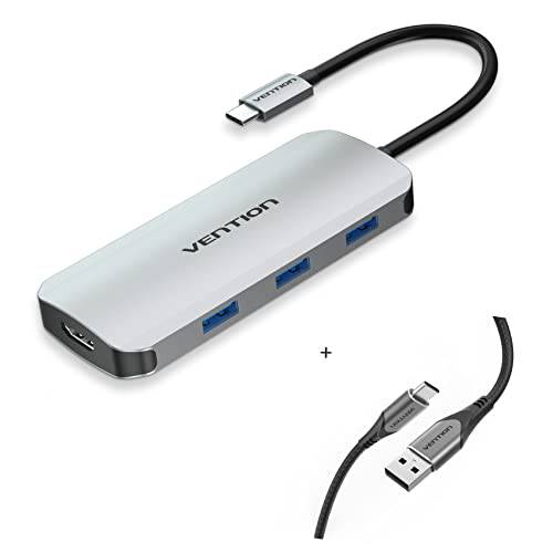 [번들,묶음] VENTION USB C 허브 7 in 1 USB C 멀티포트 어댑터 USB C 케이블 6.6FT