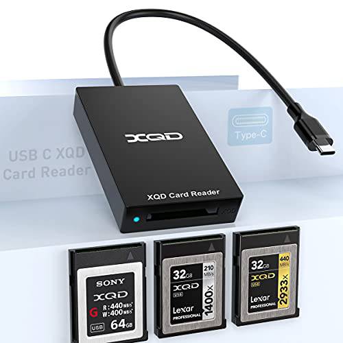 USB C XQD 카드 리더, 리더기, XQD Memoey 리더, 리더기 호환가능한 소니 G/ M 시리즈 USB Mark XQD 카드, Lexar 2933x/ 1400x USB C Mark XQD 카드 윈도우/ Mac OS. 5Gpbs 슈퍼 스피드 타입 C XQD 메모리 카드 리더, 리더기