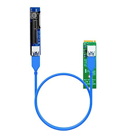 GLOTRENDS NGFF M.2 키 M to PCI-E X4 라이저 케이블 (23.6 인치) BTC Miner 마이닝, M.2 PCI-E SSD 어댑터, etc