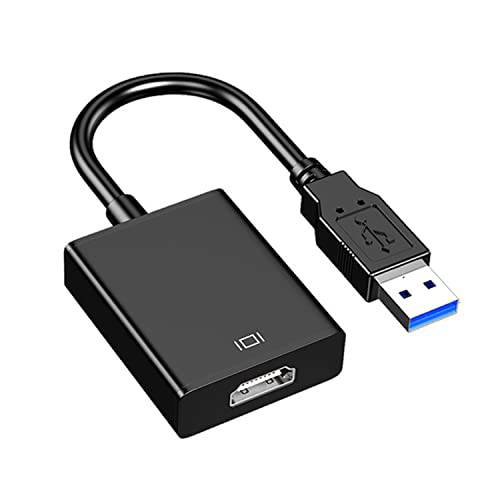 USB to HDMI 어댑터, USB 3.0/ 2.0 to HDMI 1080P/ 60Hz Multi-Display 그래픽 컨버터, 변환기 케이블 비디오 오디오 노트북, PC, 모니터, 프로젝터, HDTV 호환가능한 윈도우 (Not 지원 리눅스, Vista)