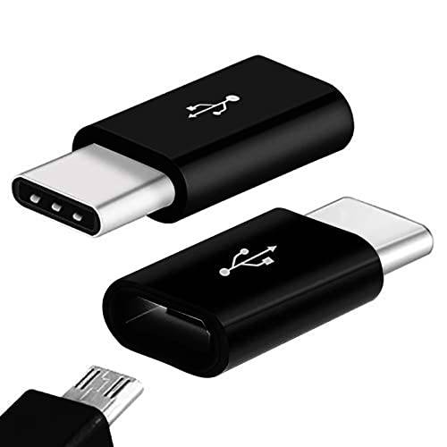 USB 타입 C 어댑터 마이크로 USB to Type-C 변환 커넥터 (Using 56K 저항기) 전송 at 고속 (2-Pack-Black)