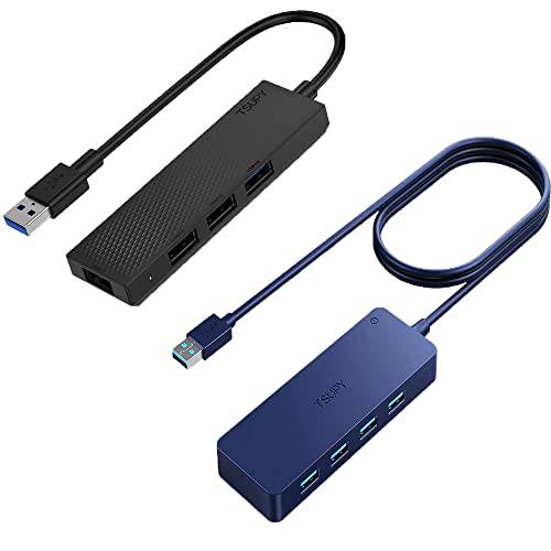 TSUPY USB 3.0 허브 7 USB 포트 8 in 1 USB 3.0 허브 Extended 케이블 3.3FT, USB 3.0 허브 4-Port USB 허브 USB 3.0 데이터 허브