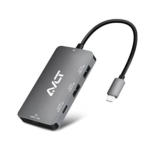 AVLT 4-Port PD USB 3.1 세대 2 10G 허브 - USB-C x2 USB-A x2 - 휴대용 USB-C 허브 맥북 프로, 아이맥, 아이패드 프로, 맥북 에어, 서피스 프로, 픽셀 슬레이트, 갤럭시 탭 (Does Not 지원 USB-C 비디오 디스플레이)