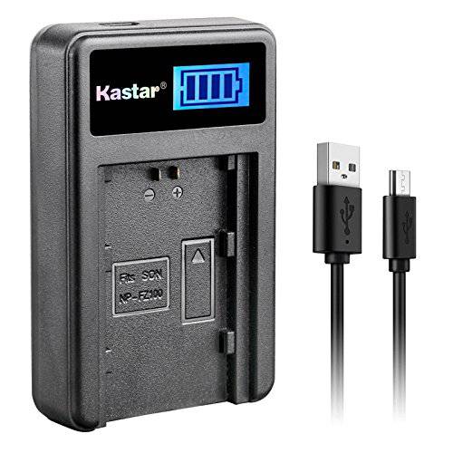 Kastar LCD 슬림 USB 충전 for 소니 NP-FZ100 NPFZ100 Battery, BC-QZ1 충전 and 소니 Alpha 9, 소니 α9, 소니 Alpha 9R, 소니 α9R, 소니 Alpha 9S, 소니 α9S, 소니 α7R III 35mm Full-frame 카메라 ILCE-7RM3