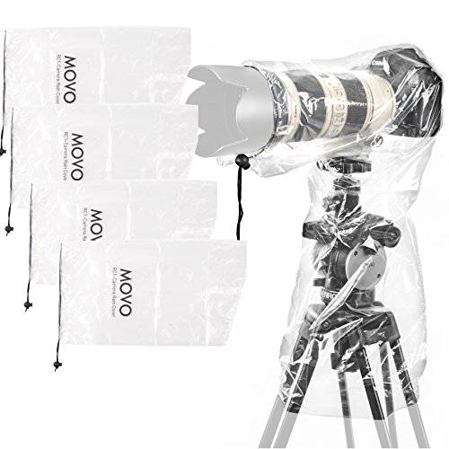 Movo (5 Pack) RC1 Clear 방수 커버 for DSLR 카메라 and 렌즈 up to 18 롱