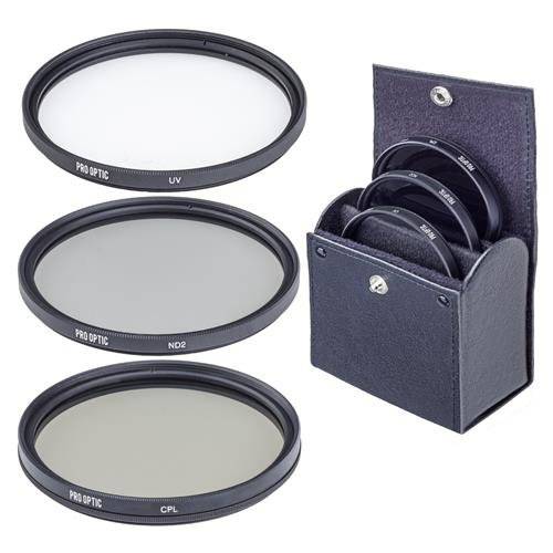 ProOptic 52mm 디지털 에쎈셜 필터 Kit, with 울트라 바이올렛 (UV), 원형 편광 and 중성 농도 2 (ND2) Filters, with Pouch
