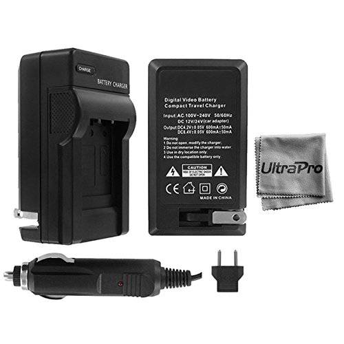 UltraPro 캐논 BP-808, 809, 819, 820, 827 and 828 교체용 배터리 충전 (110/ 220v with 자동& EU 어댑터) - UltraPro 번들,묶음 Includes: 디럭스 극세사 클리닝 Cloth