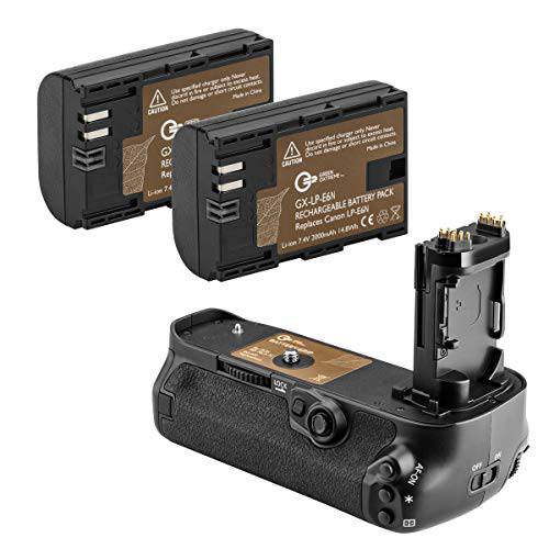 그린 Extreme BG-E20 배터리 손잡이+ 2-Pack 고 용량 2000mAh LP-E6/ LP-E6N Batteries, 교체용 for 캐논 5D Mark IV 디지털 SLR 카메라
