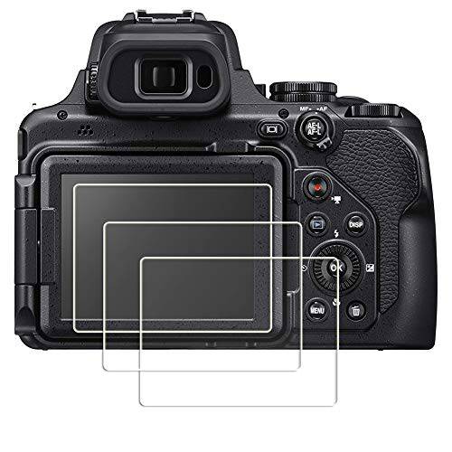 PCTC 카메라 9H 강도 강화유리 LCD 스크린 프로텍터 호환가능한 for Nikon COOLPIX P1000 P950 Protive 커버 필름 (3 Packs)