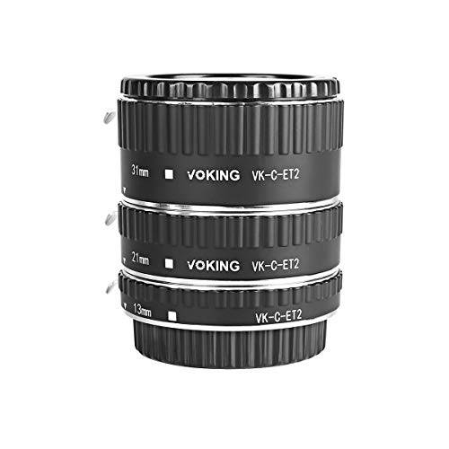 Voking VK-C-ET2 13mm 21mm 31mm 오토 포커스 Macro 연장 Tube 세트 for 캐논 SLR 카메라 (Black)