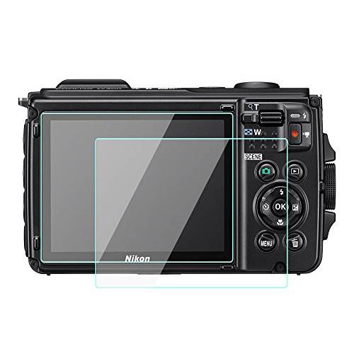 WH1916 Glass 화면보호필름, 액정보호필름 포일 호환가능한 for Nikon W300 W300S 방수 수중 디지털 카메라,  강화유리 필름 Anti-Bubble Anti-Scratch Anti-Finger for Nikon w300 w300s 카메라 (2 Pack)