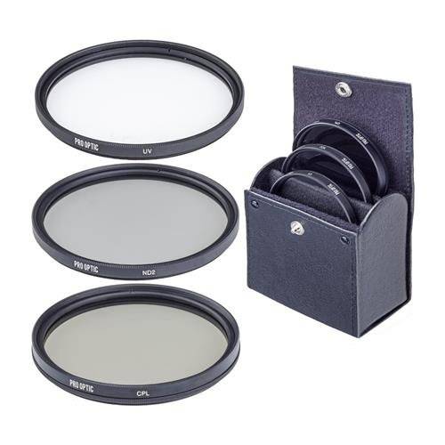 ProOptic 40.5mm 디지털 에쎈셜 필터 Kit, with 울트라 바이올렛 (UV), 원형 편광 and 중성 농도 2 (ND2) Filters, with Pouch