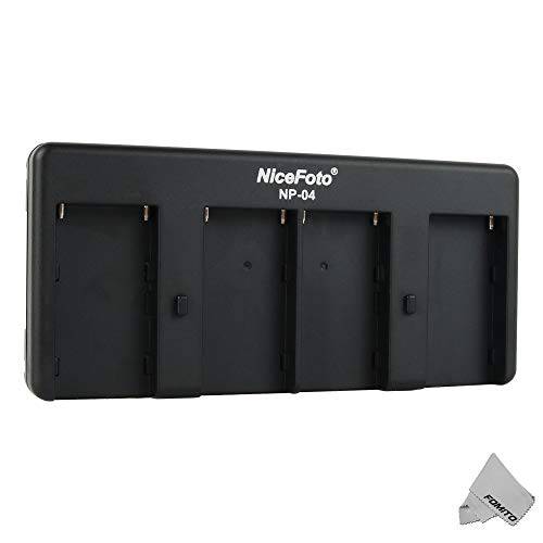 Nicefoto NP-04 NP-F 배터리 to V-Mount 배터리 컨버터 어댑터 Plate 4-Slot