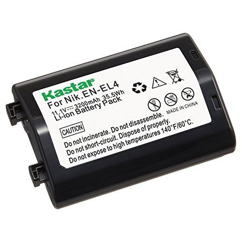 Kastar 11.10V, 3200mAh, Li-ion, Hi-quality 교체용 디지털 카메라 배터리 for Nikon D2H, D2Hs, D2X, D2Xs, D3, D3S, F6, 호환가능한 Part Numbers: EN-EL4, EN-EL4a