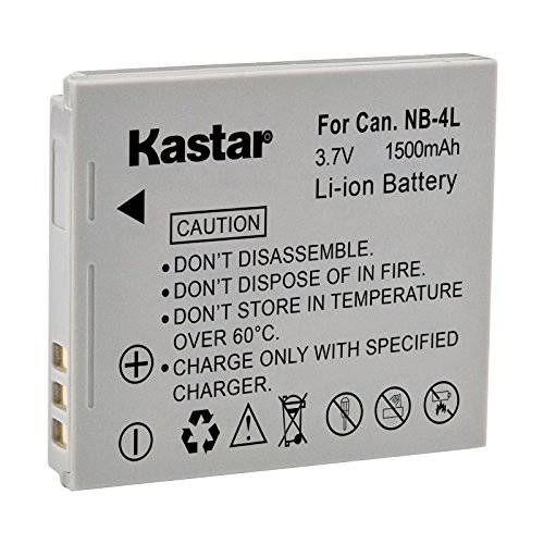 Kastar 디지털 카메라 교체용 배터리 NB-4L for 캐논 PowerShot ELPH 300 HS, SD750, 100 HS, 310 HS, 330 HS 카메라