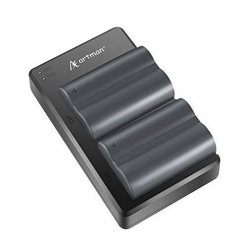 Artman 2-Pack BP-511/ BP-511A 2200mah 배터리 and 듀얼 마이크로 USB 충전 호환가능한 캐논 EOS 5D, 50D, 40D, 20D, 30D, 10D, 디지털 Rebel 1D, D60, 300D, D30, G5, 프로 1, G2, G3, G6, G1, Pro90