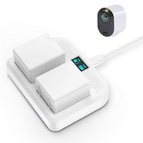 HOLACA 배터리 충전기 스테이션 호환가능한 with Arlo 울트라 4k Arlo 프로 3 카메라 Arlo Floodlight - 듀얼 충전 스테이션 (2 Ports)(LED 디스플레이) - 충전기 for Arlo 배터리 Only