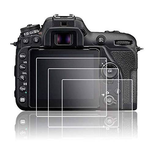 PCTC 강화유리 LCD 화면보호필름, 액정보호필름 호환가능한 for DSLR 카메라 Nikon D7500 보호 커버 필름 (3 Pack)