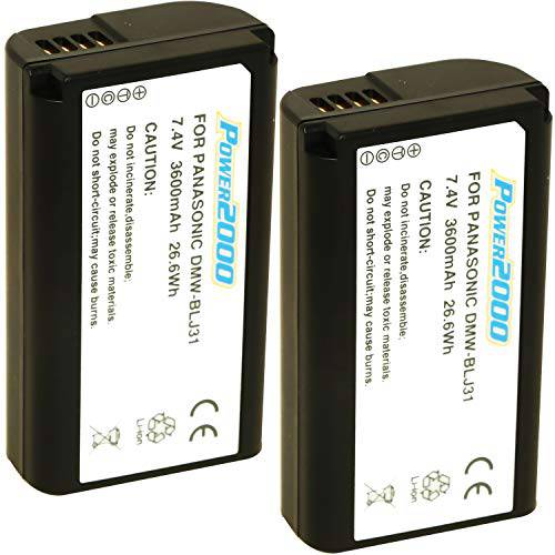 Power2000 2 Pack of DMW-BLJ31 Batteries for 파나소닉 루믹스 DC-S1, DC-S1H 디지털 카메라
